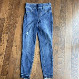 SPANX Distressed Skinny Pull On Jeans Leggings‎ Medium Blue Size S